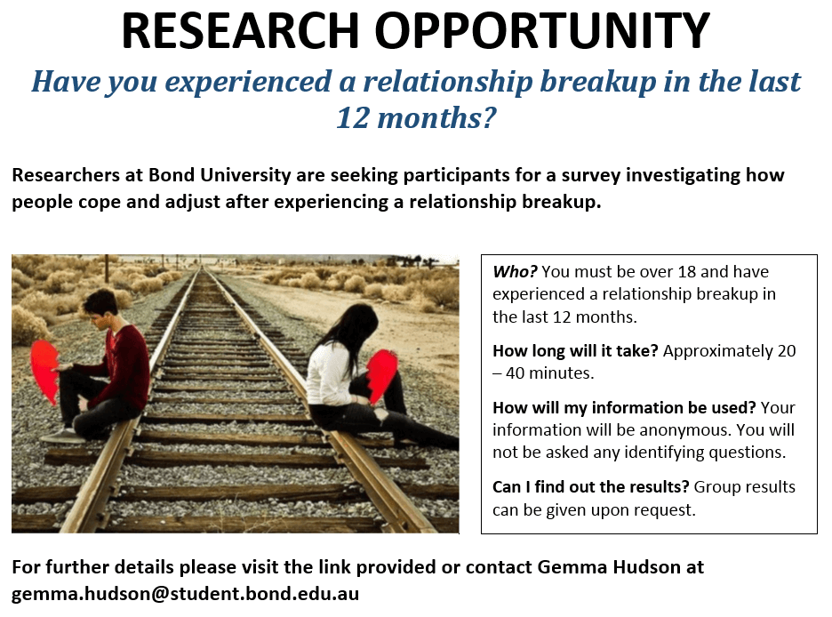 Research Opportunity: Have you experienced a relationship breakup in the last 12 months?